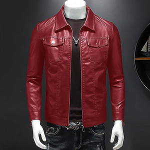 Longue veste en cuir de mouton de style bombardier pour hommes Double boutonnage en cuir véritable printemps avant coupe-vent imperméable personnalisé OEM - Product Image 3