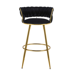 Sedia moderna da cucina in velluto a mano <span class=keywords><strong>con</strong></span> poggiapiedi in oro per sala da pranzo a casa Bar camera da letto dell'hotel - Product Image 2
