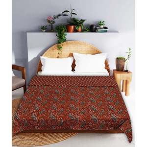 Maroon Paisley Print 240 TC Cotton Double Bed Dohar SHKR1024 - Product Image 1
