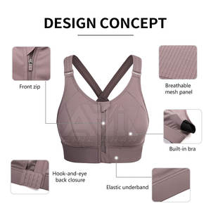 Sujetador Deportivo Transpirable y Ecológico para Mujer, con Cierre Frontal, de Alta Sujeción, para Entrenamiento y Fitness, Personalizable OEM ODM - Product Image 2