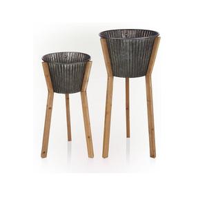 Maceta redonda de hierro de la mejor calidad de Venta caliente con soporte maceta de jardín galvanizada antigua para decoración de bodas y exteriores - Product Image 4