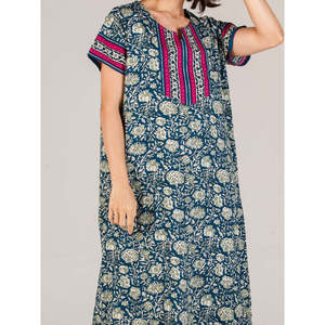 Camisón Largo Estampado 100% Algodón para Mujer Evolve, Ropa de Dormir Súper Suave con Cintura Elástica - Product Image 1