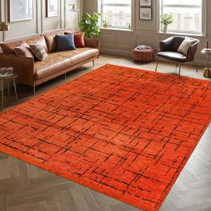 Alfombra Naranja Lavable a Máquina Netline Home NT201, Material de Chenilla Suave, 160x230cm - Product Image 1