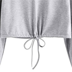 Ropa de moda Transpirable Mujeres Crop Top Sudaderas con capucha Uso al aire libre Superventas Mujeres Crop Top Sudaderas con capucha - Product Image 3