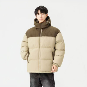 แจ็คเก็ตบอมเบอร์คุณภาพสูงสำหรับฤดูหนาว แจ็คเก็ตกันลมแบบหนา มีฮู้ด กันน้ำ กลับด้านได้ พร้อมโลโก้ด้านหน้า สไตล์ลำลอง ดีไซน์เนอร์ - Product Image 3