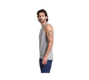Ensembles pour hommes T-shirt sans manches deux pièces à bords bruts avec short de survêtement délavé à l'acide ensembles de shorts et t-shirts personnalisés pour hommes - Product Image 3