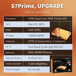 SUPER BOX S7 Prime Original, Centro Multimedia para el Hogar, 4GB RAM, 128GB ROM, Reproducción de Siete Días, Stock en EE. UU. - Product Image 2