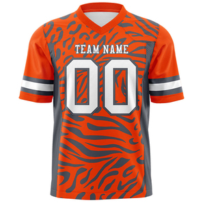 เสื้อเจอร์ซีย์อเมริกันฟุตบอลแฟชั่นสตรีทแวร์แบบสั่งทำ คอวี แขนสั้น ระบายอากาศได้ดี ไซส์ใหญ่ ทรงบ็อกซี่ บริการ OEM - Product Image 1