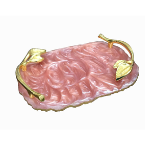 Bandeja de resina epoxi Diseño colorido de resina y purpurina con mango de latón Diseño admirable a precio barato - Product Image 5