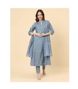 Proveedor Mayorista de Conjuntos de Kurti de Algodón Puro Estampado con Pantalón, Ropa Cómoda de Verano para Mujer, Exportación Global de Alta Calidad - Product Image 1