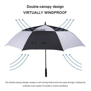 47/54/62/68 Inch 150cm Golf Oversize Extra <strong>Large</strong> Double Canopy <strong>Umbrella</strong> 8 Ribs <strong>Windproof</strong> and Waterproof - Product Image 4
