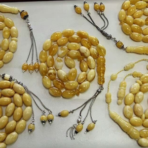 Rosarios Religiosos de Ámbar Natural con Baño de Oro de 14K en Forma de Bola - Regalo - Product Image 5