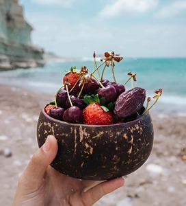 Bol de noix de coco naturel du Vietnam fabriqué à la main: repas écologique et durable pour la maison et les voyages - Product Image 5