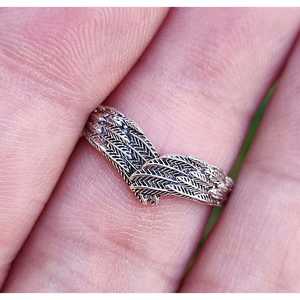 Minimalist Sterling <b>Silver</b> Angel Feather <b>Ring</b> Dainty Wing <b>Hug</b> Knuckle Band Perfect Gift for Her Birthday Anniversary Christmas - Product Image 6