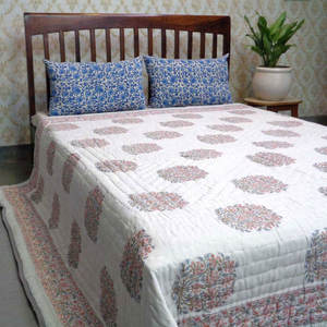 Fabricante indio, edredón tamaño Queen, algodón orgánico 100%, mejor calidad, bloque de mano, ropa de cama impresa, relleno de algodón orgánico a granel - Product Image 5