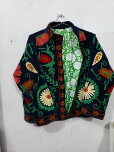 เสื้อแจ็คเก็ตผ้าขนสัตว์ปักลายซูซานีทรงสลิมฟิตสำหรับผู้ชาย ผลิตตามสั่ง สไตล์วินเทจ โบโฮ งานฝีมือ สำหรับร้านแฟชั่นบูติก - Product Image 2