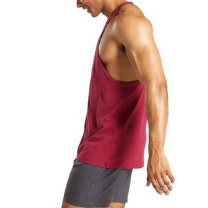 Camiseta de alta calidad para hombre, camisetas sin mangas transpirables de algodón y poliéster de Color personalizado, ropa de calle para hombre, camisetas sin mangas - Product Image 5