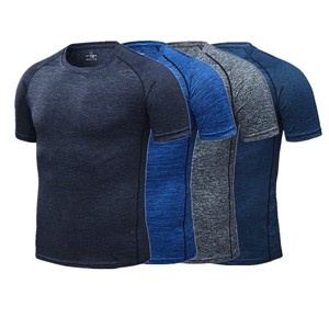 Camisetas deportivas de manga corta de secado rápido, ropa de gimnasio, camiseta lisa ajustada de secado rápido con logotipo personalizado de manga corta para hombres - Product Image 1