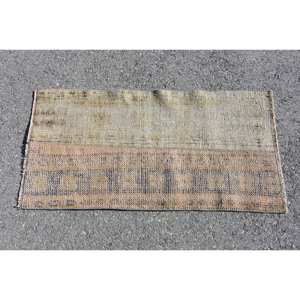 Rústico Beige Marrón 1,7X3,2 pies Alfombra de lana Hecho a mano Área grande Alfombra turca Látex para pasillo Rectángulo Alfombra de habitación abstracta - Product Image 3