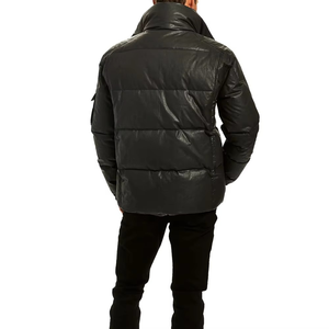 New High Quality OEM Customized <b>Canvas</b> Zipper Letter Padded Bubble Warm Winter Men's Puffer Jacket 2025 - Product Image 3