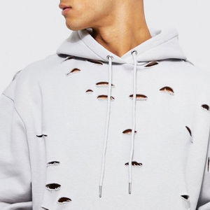 Sudaderas con Capucha para Hombre, Invierno, Estilo Desgastado, 100% Algodón, Felpa, Transpirable, Color Liso, Personalizadas al por Mayor - Product Image 5