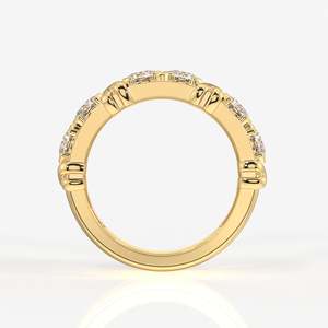 Anillo de Boda de Oro de 14K con Diamante Moissanite de Corte Redondo, Elegante Alternativa Ética al Anillo de Diamantes Tradicional - Product Image 4