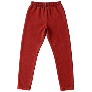 Pantalones de chándal unisex con lavado ácido rojo, ropa de calle, joggers con cintura elástica, pantalones de salón informales de lana pesada Premium - Product Image 4