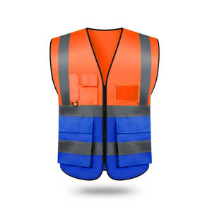 Vente en gros de gilet de sécurité de contrôle de la circulation respirant pour hommes de grande taille avec plusieurs poches de haute visibilité fermeture à glissière - Product Image 6