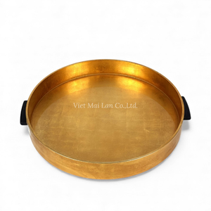 Plateau en laque dorée fait à la main pour servir de la nourriture, décoration de table et usage domestique en provenance du Vietnam - Product Image 3