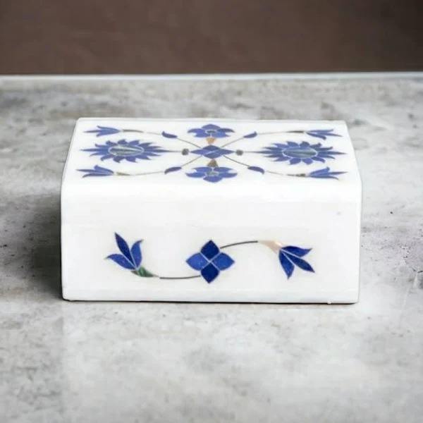 White Marble with Brass Inlay (custom colors on demand)