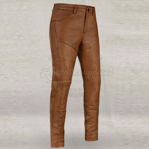 Pantalones de cuero ajustados a la moda para hombre, ropa informal, pantalones de cuero originales de la mejor calidad para hombre - Product Image 2