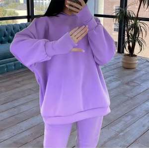 OEM personnalisé coton femmes 2 pièces ensemble décontracté ample à capuche et pantalons de survêtement ensemble tout imprimé logo deux pièces ensemble de survêtement - Product Image 6