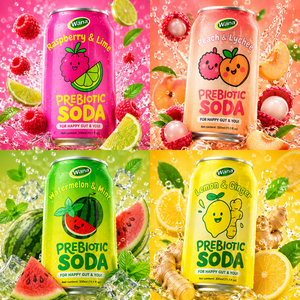 Soda prébiotique au citron et au gingembre en gros, canette 330ml, boisson fonctionnelle, OEM ODM, directement de l'usine, bon prix du Vietnam - Product Image 4