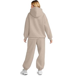Silk <b>Screen</b> Printing Tracksuit Sportswear Training Jogging Wear Tracksuits Winter Pullover 2pcs Sets OEM Service Women - Product Image 3