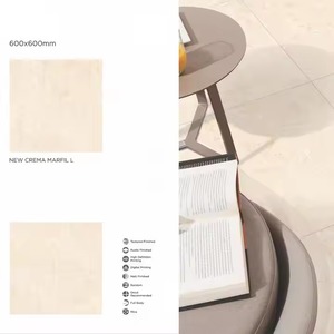 Crema Marfil กระเบื้องปูพื้นพอร์ซเลนขัดเงาดิจิทัลขนาด60x60ซม. 600x600มม. 24x24นิ้วคุณภาพสูงสำหรับอินเดีย - Product Image 1