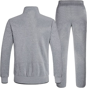 Survêtements solides à puces élégantes de haute qualité pour la conception OEM unisexe vêtements de sport d'hiver décontractés Logo imprimé 100% coton - Product Image 1