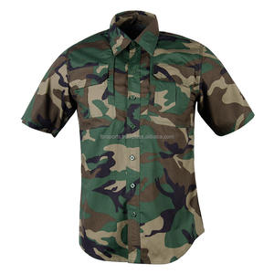 Camisa de Verano de Manga Corta con Estampado Mandarín, Transpirable y de Secado Rápido, Camuflaje, Venta al Por Mayor de Fábrica - Product Image 1