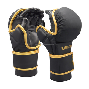 Premium MMA Sanda Shooter Gloves PU Leather Half Finger Hook Loop Closure Boxing Sparring Training Durable Breathable Custom - Product Image 1