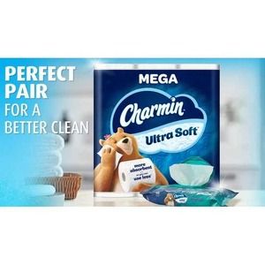 CharminUltra Soft Cushiony' Touch <b>Toilet</b> Paper <b>24</b> Family Mega <b>Rolls</b> = 123 Regular <b>Rolls</b> - Product Image 3