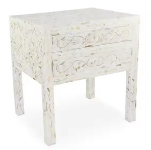 Meubles de salon de style farmhouse faits à la main avec incrustations de os, design moderne, 5+ tiroirs/étagères, écologiques par Crescent Crafts - Product Image 3