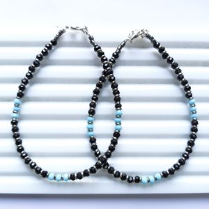 Collar de Cuentas de Ágata Negra para Mujer con Cierre Plateado, Joyería de Piedras Preciosas de Moda para Bodas y Aniversarios - Product Image 4