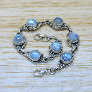 Rainbow Moonstone <b>Bracelet</b> With Classic & Authentic Design Made of <b>925</b> <b>Sterling</b> <b>Silver</b> <b>Bracelet</b> With Jewelry - Product Image 2