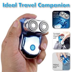 Afeitadora Eléctrica Inalámbrica Recargable por USB para Hombre, Azul, Mini Motor Potente con Doble Cuchilla para Barbas Densas, Uso Facial - Product Image 5