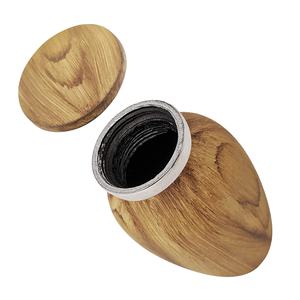 Urn <b>for</b> Human <b>Ashes</b> Aluminum with Wood Grain Finish | Mini Metal Sharing Personal Funeral Urn <b>for</b> Pet or Human <b>Ashes</b> (Oak) - Product Image 1