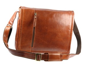 Bandolera de piel auténtica con logotipo personalizado al por mayor de color marrón - Product Image 1