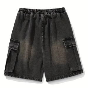 Nouveauté Été 2025 – Short en jean décontracté pour homme TWILL SPORTS, noir, taille haute, à boutons, séchage rapide, écologique - Product Image 5