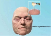 Caoutchouc de silicone liquide médical bicomposant 1:1 à faible rétrécissement pour effets spéciaux cinématographiques, maquillage, peau humaine, moulage de prothèses