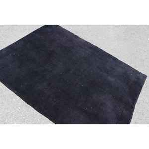 Tapis vintage, tapis turc de 4,6 x 6,1 pieds, tapis en laine noir patchwork - Product Image 3