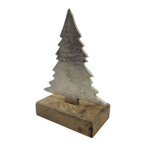 Table de noël haut décor à la maison Sculpture Premium argent métal cerf Sculpture avec Base en bois bas prix occasion de mariage - Product Image 3