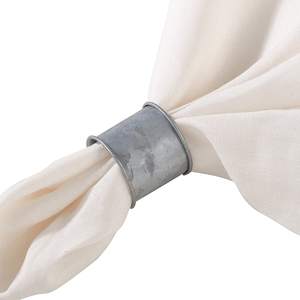 Rond de serviette décoratif en argent galvanisé en fer pour table à manger, mariage et ménage, porte-serviettes rond - Product Image 5